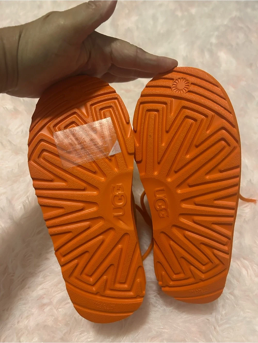 UGG Orange Suede Fleece-Lined Lace-Up Ankle Shoes